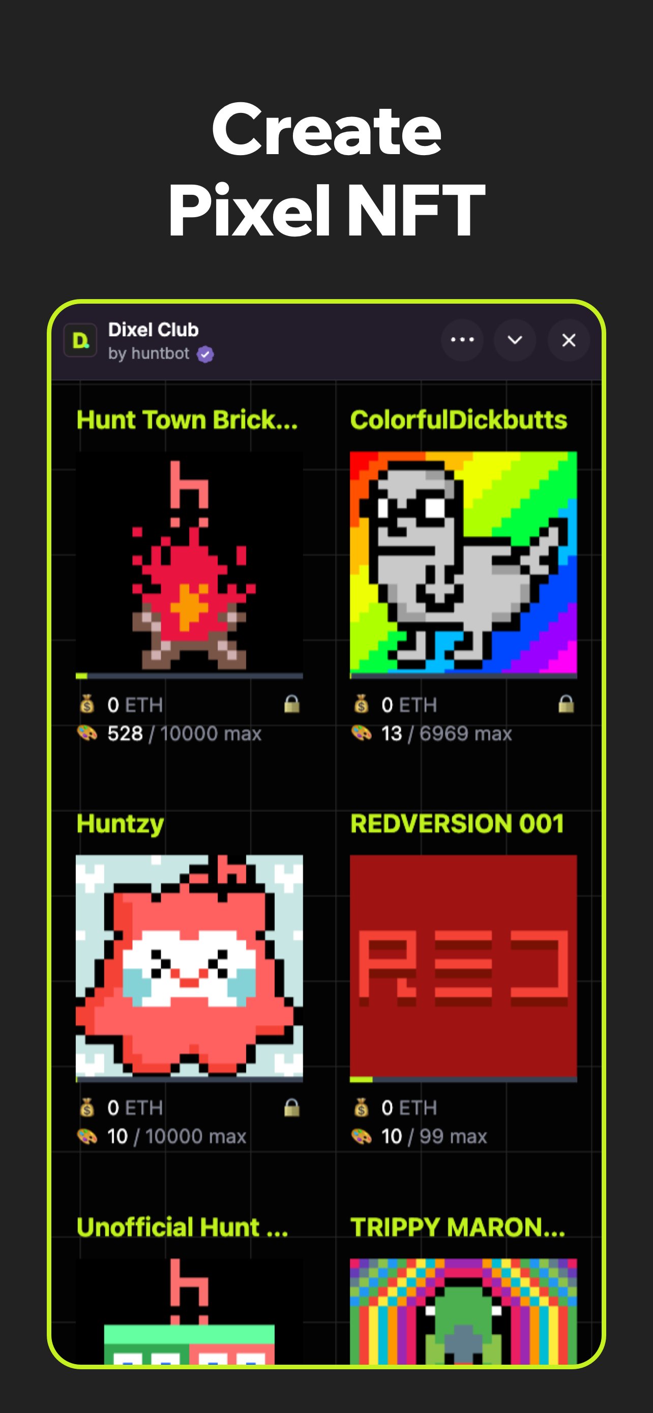 Dixel Club | Mint Your Colors - Farcaster Mini Apps screenshot